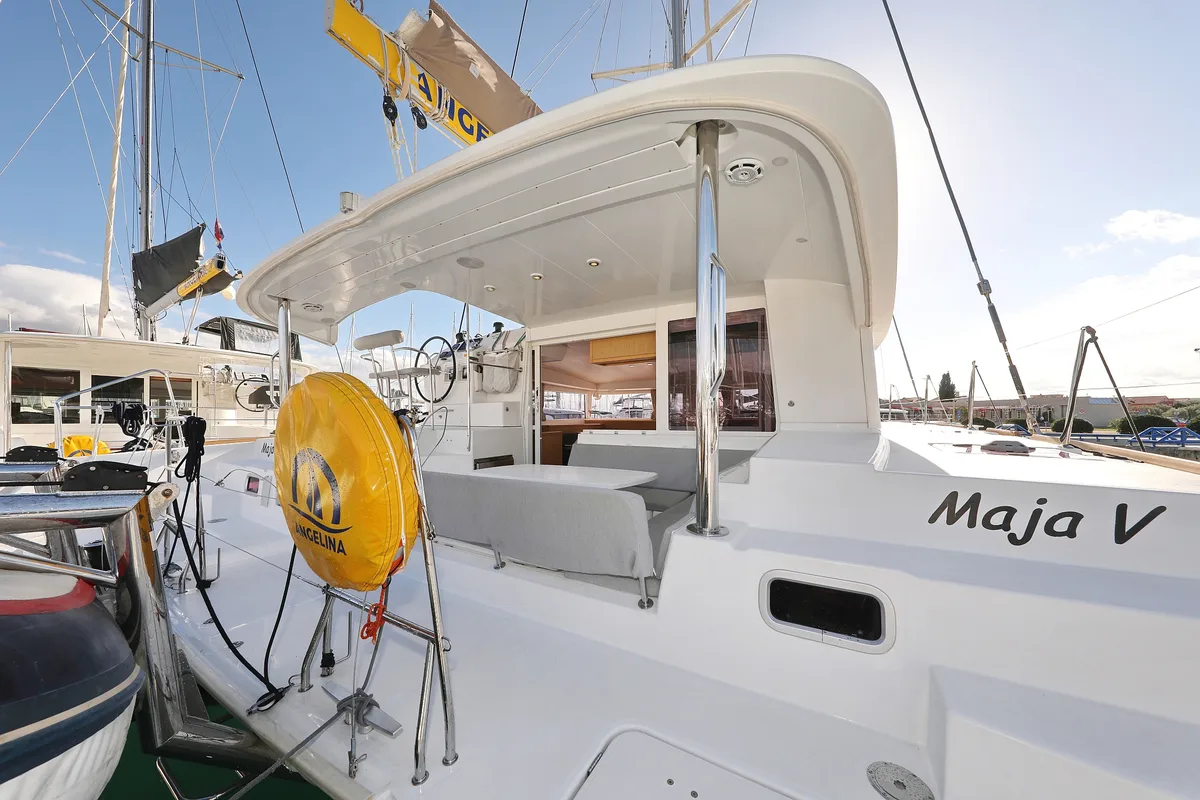 Deck of Maja V, a Lagoon 400 S2 catamaran at Općina Sveti Filip i Jakov, Croatia