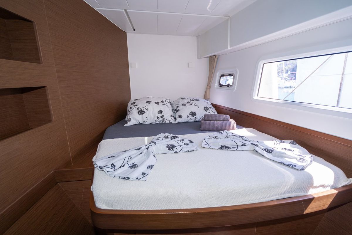 Cabin on Fleur de Sel, a Lagoon 42 catamaran at Grad Pula, Croatia