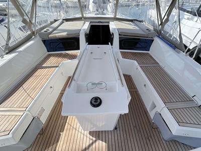 Deck of Sophia, a Beneteau Oceanis 46.1 sailboat at Palma de Mallorca, Spain