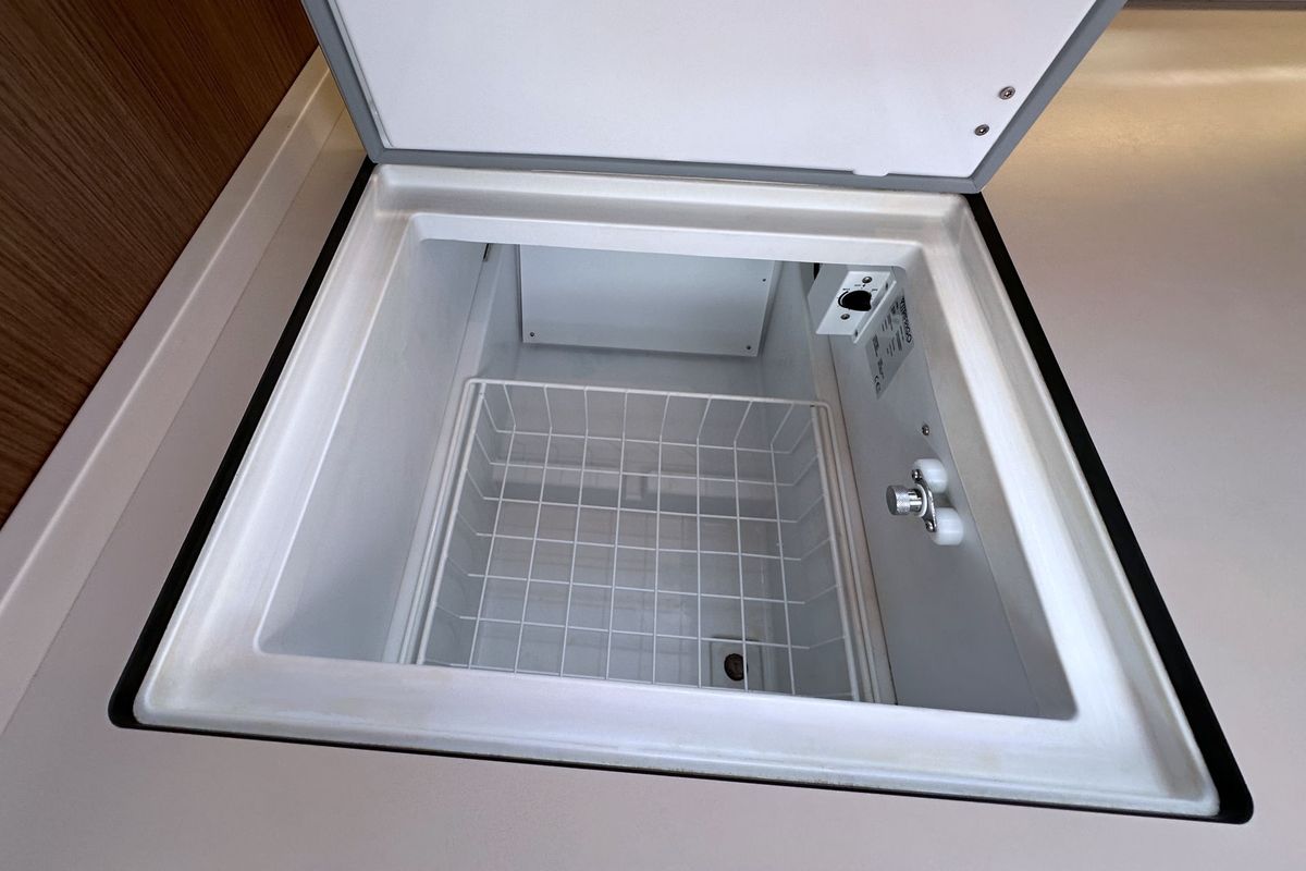 Galley of Sophia, a Beneteau Oceanis 46.1 sailboat at Palma de Mallorca, Spain