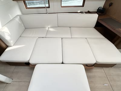 Salon of Sophia, a Beneteau Oceanis 46.1 sailboat at Palma de Mallorca, Spain