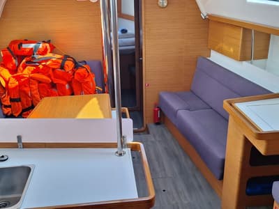 Galley of Lasta, a Elan Impression 45 sailboat at Grad Šibenik, Croatia