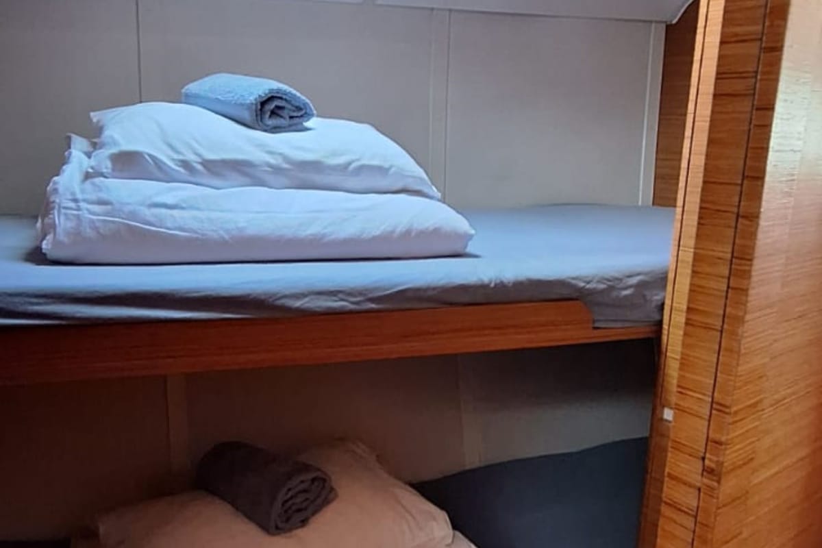 Cabin on Lasta, a Elan Impression 45 sailboat at Grad Šibenik, Croatia