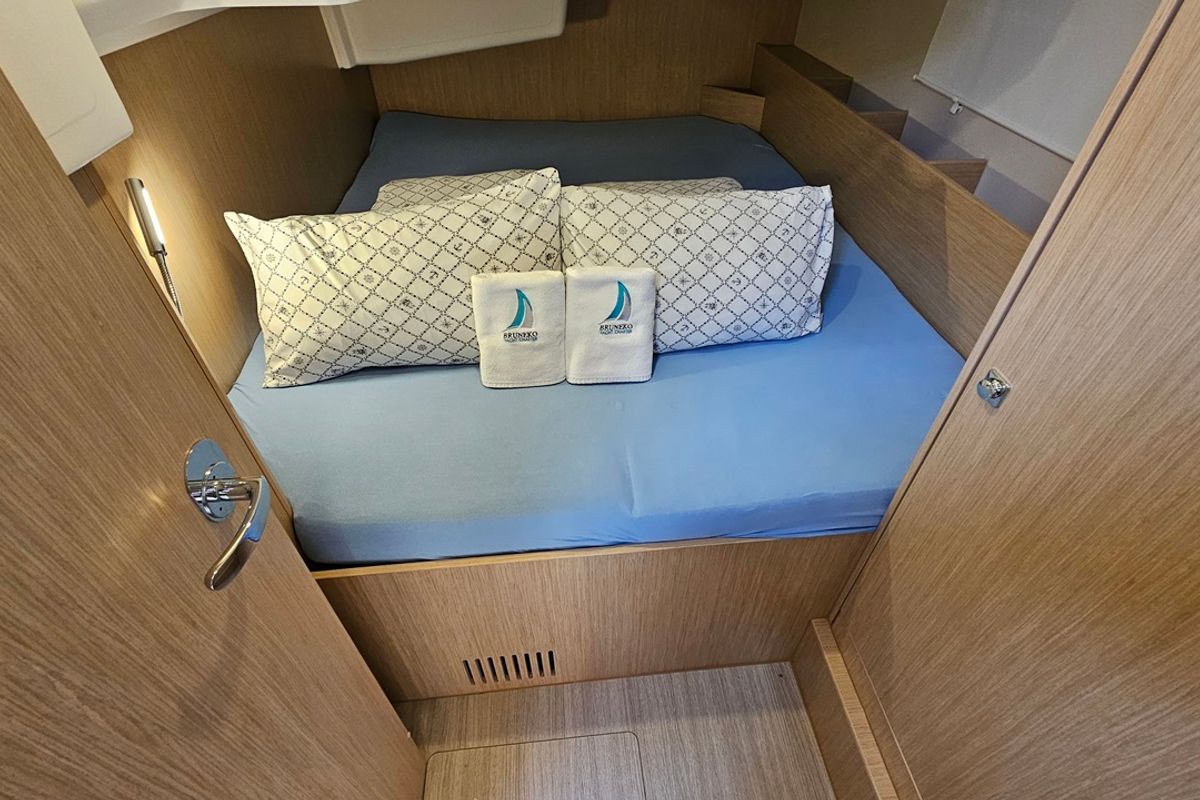 Cabin on Euphoria, a Bavaria C38 sailboat at Zadar, Croatia