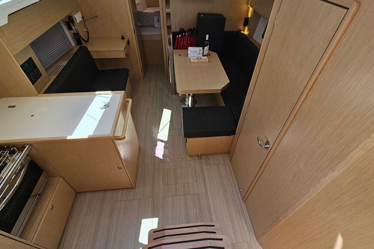 Salon of Euphoria, a Bavaria C38 sailboat at Zadar, Croatia