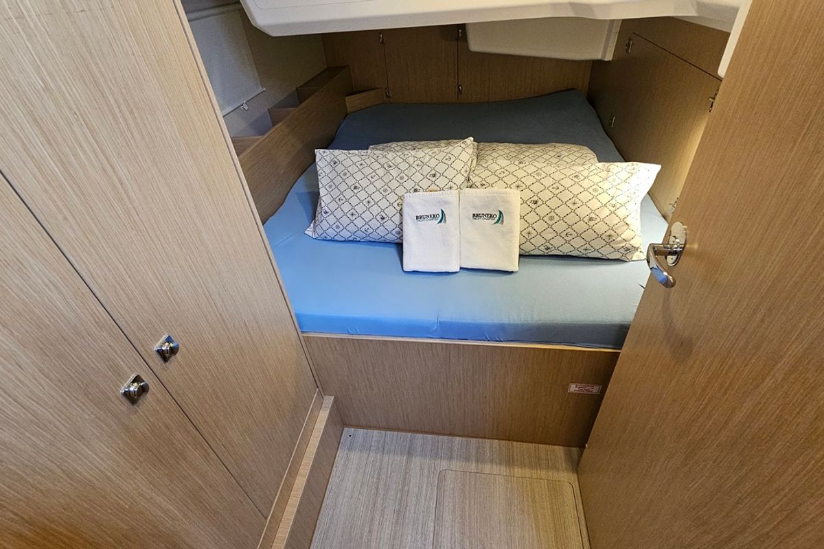 Cabin on Euphoria, a Bavaria C38 sailboat at Zadar, Croatia