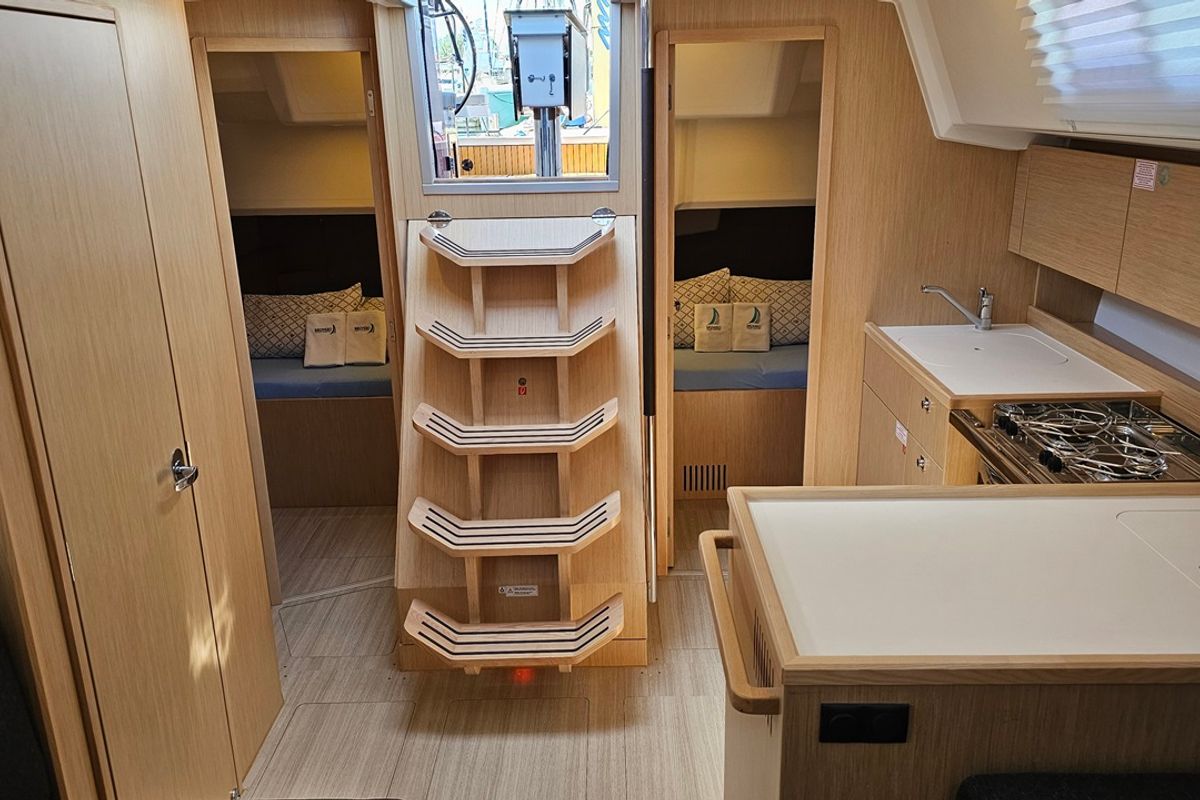 Salon of Euphoria, a Bavaria C38 sailboat at Zadar, Croatia