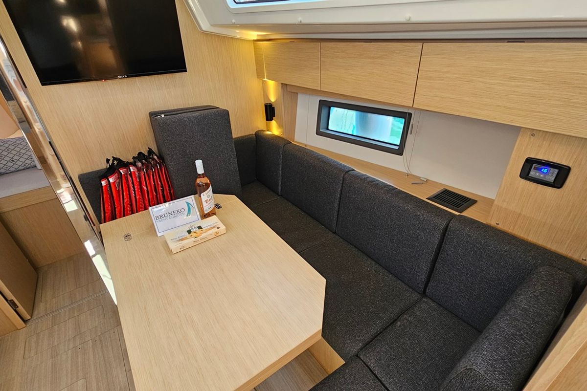 Salon of Euphoria, a Bavaria C38 sailboat at Zadar, Croatia