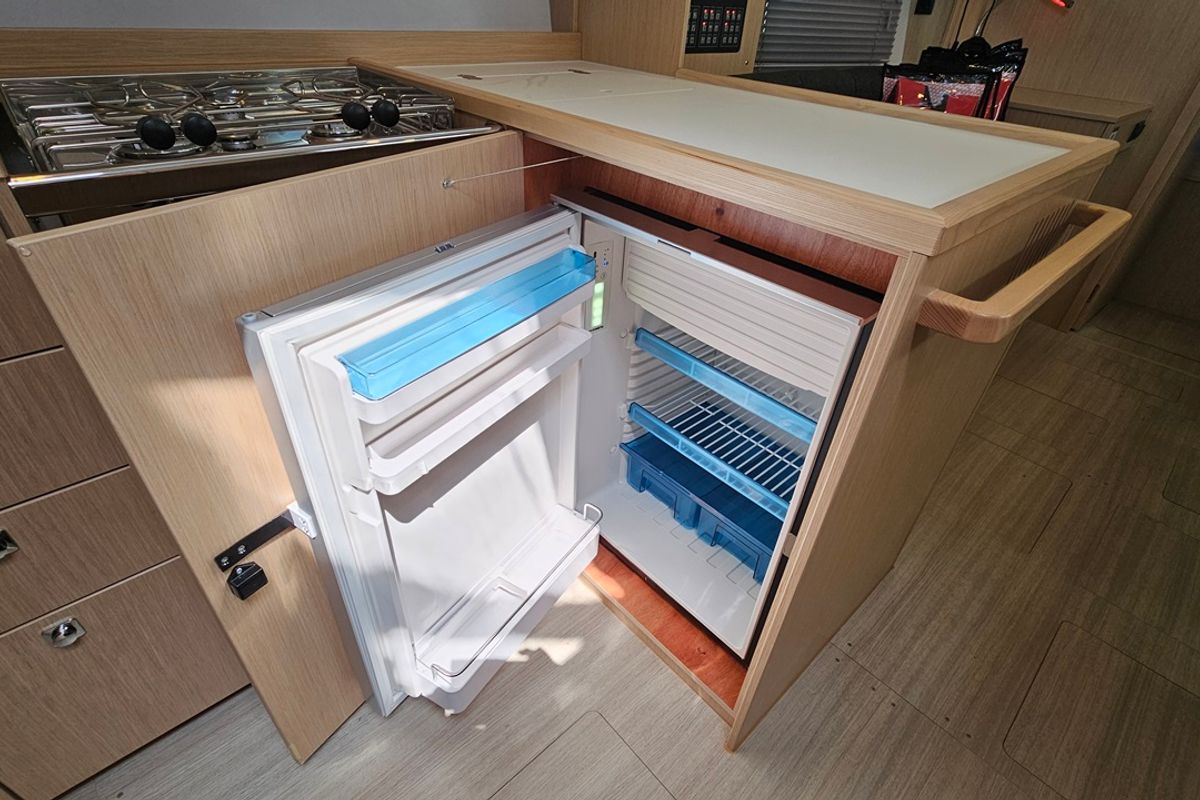 Galley of Euphoria, a Bavaria C38 sailboat at Zadar, Croatia