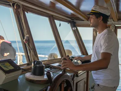 Cockpit of Novi Dan, a Custom Made Novi Dan sailboat at Općina Rogoznica, Croatia