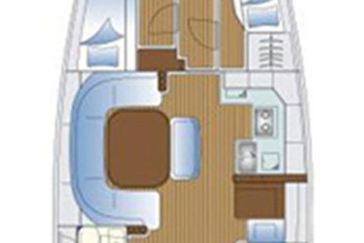 Floor plan of Kyknos, a Bavaria 50 sailboat at Volos Municipality, Greece