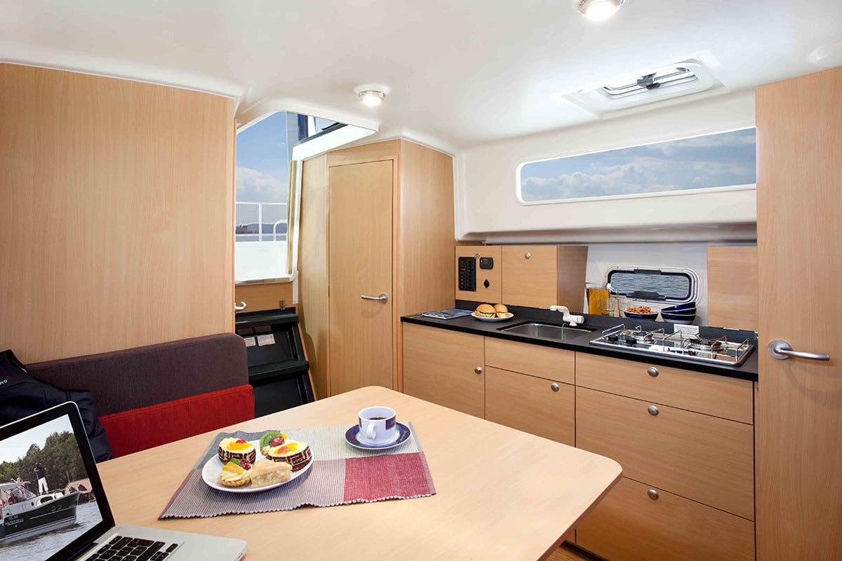 Salon of Liv, a Delphia Yachts Delphia Escape 800 motorboat at Motala, Sweden