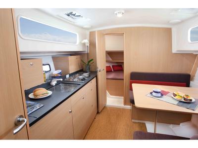 Galley of Liv, a Delphia Yachts Delphia Escape 800 motorboat at Motala, Sweden