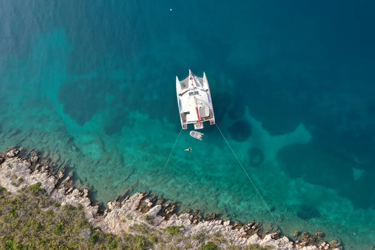 Exterior view of Sardinia, a NEEL 43 sailboat at U Pàize/Carloforte, Italy