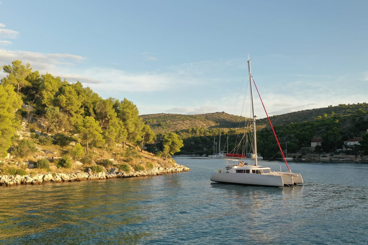 Exterior view of Sardinia, a NEEL 43 sailboat at U Pàize/Carloforte, Italy