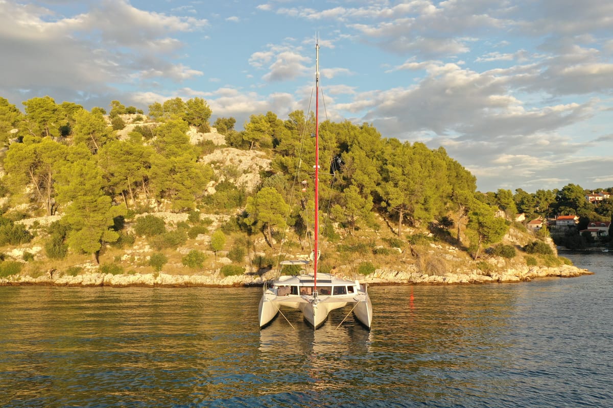 Exterior view of Sardinia, a NEEL 43 sailboat at U Pàize/Carloforte, Italy