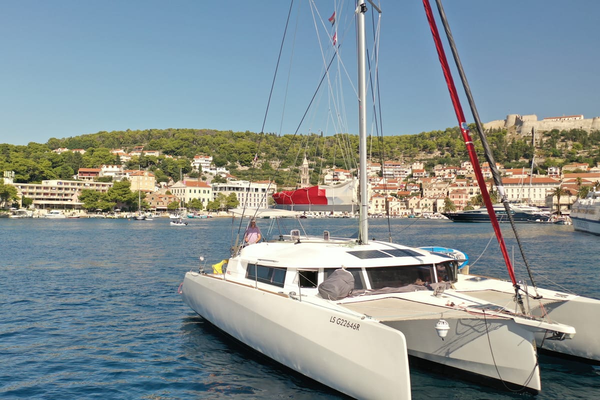 Exterior view of Sardinia, a NEEL 43 sailboat at U Pàize/Carloforte, Italy