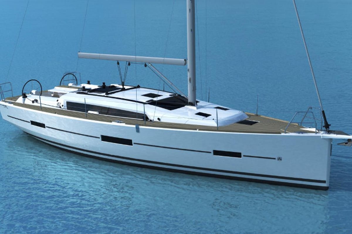 Exterior view of Argo, a Dufour 412 GL sailboat at Municipal Unit of Lefkada, Greece