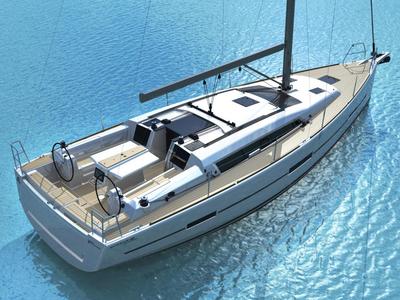 Exterior view of Argo, a Dufour 412 GL sailboat at Municipal Unit of Lefkada, Greece