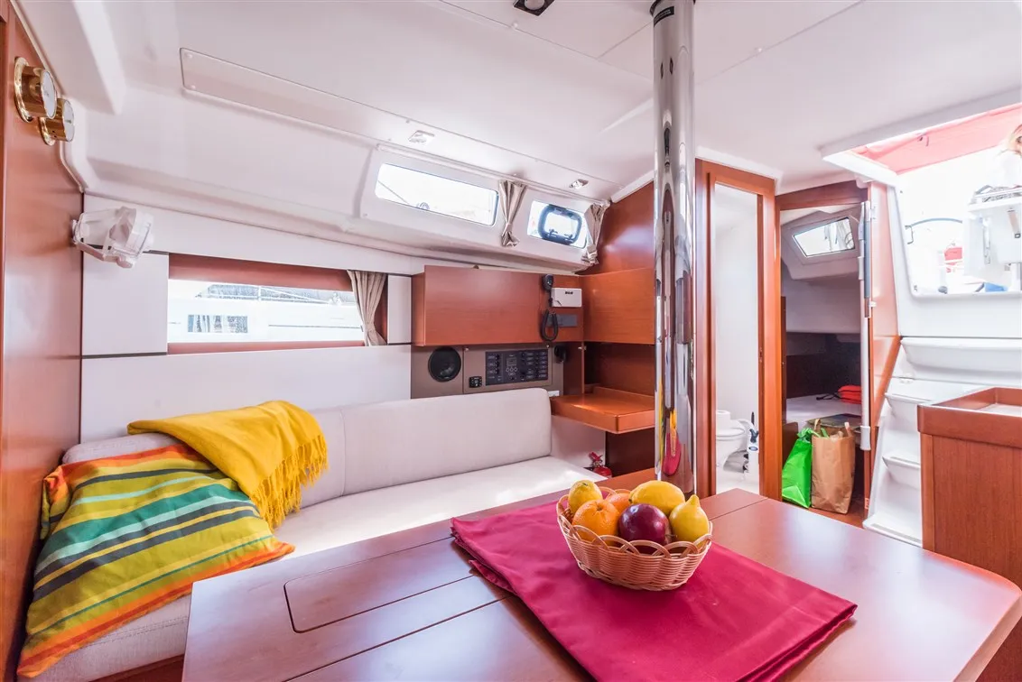 Salon of Argo, a Beneteau Oceanis 35.1 sailboat at Split, Croatia