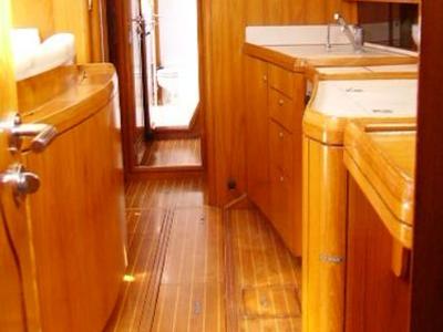 Galley of Sweet Sue II, a Jeanneau Sun Odyssey 47 sailboat at Athens, Greece