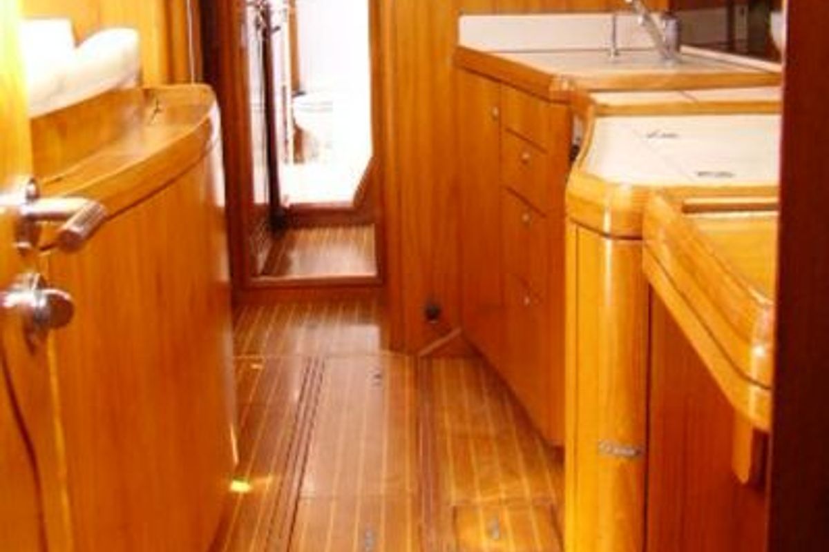 Galley of Sweet Sue II, a Jeanneau Sun Odyssey 47 sailboat at Athens, Greece