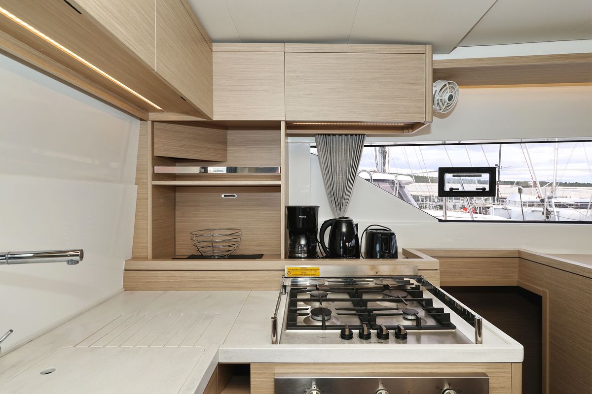 Galley of ZARATHUSTRA, a Lagoon 51 catamaran at Općina Sukošan, Croatia