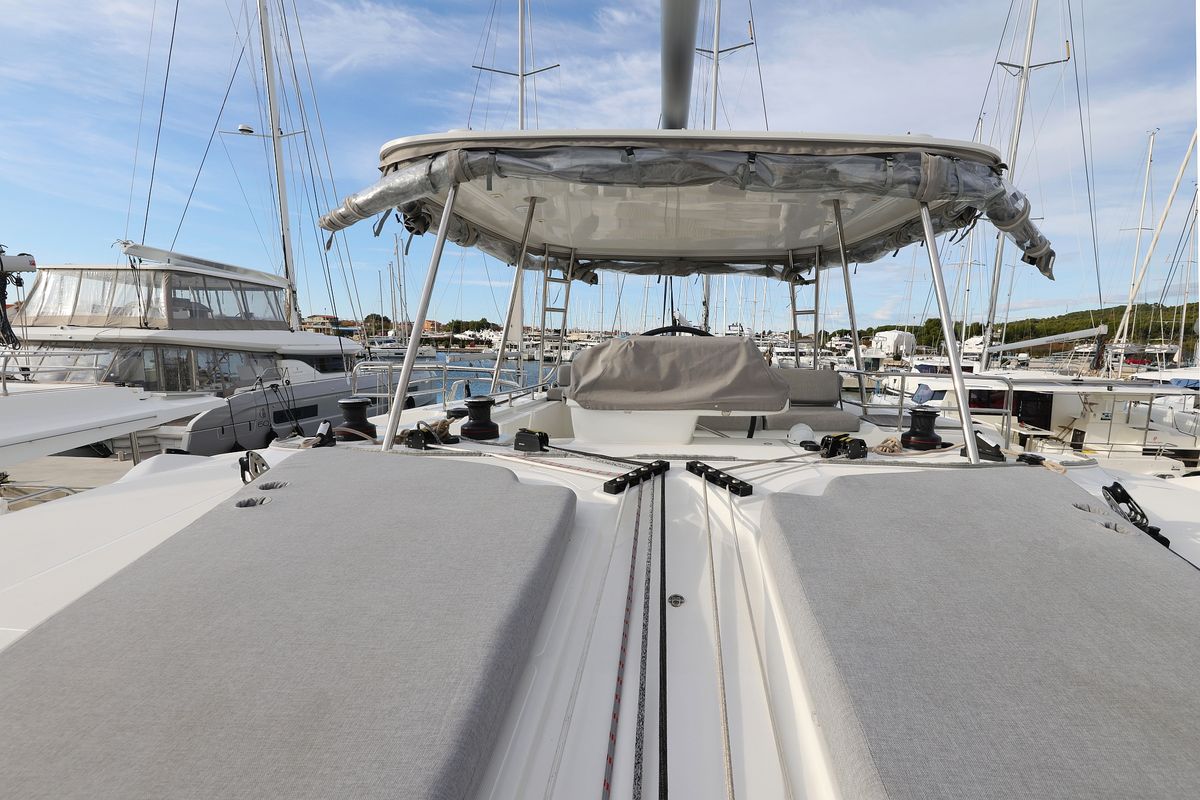 Deck of ZARATHUSTRA, a Lagoon 51 catamaran at Općina Sukošan, Croatia