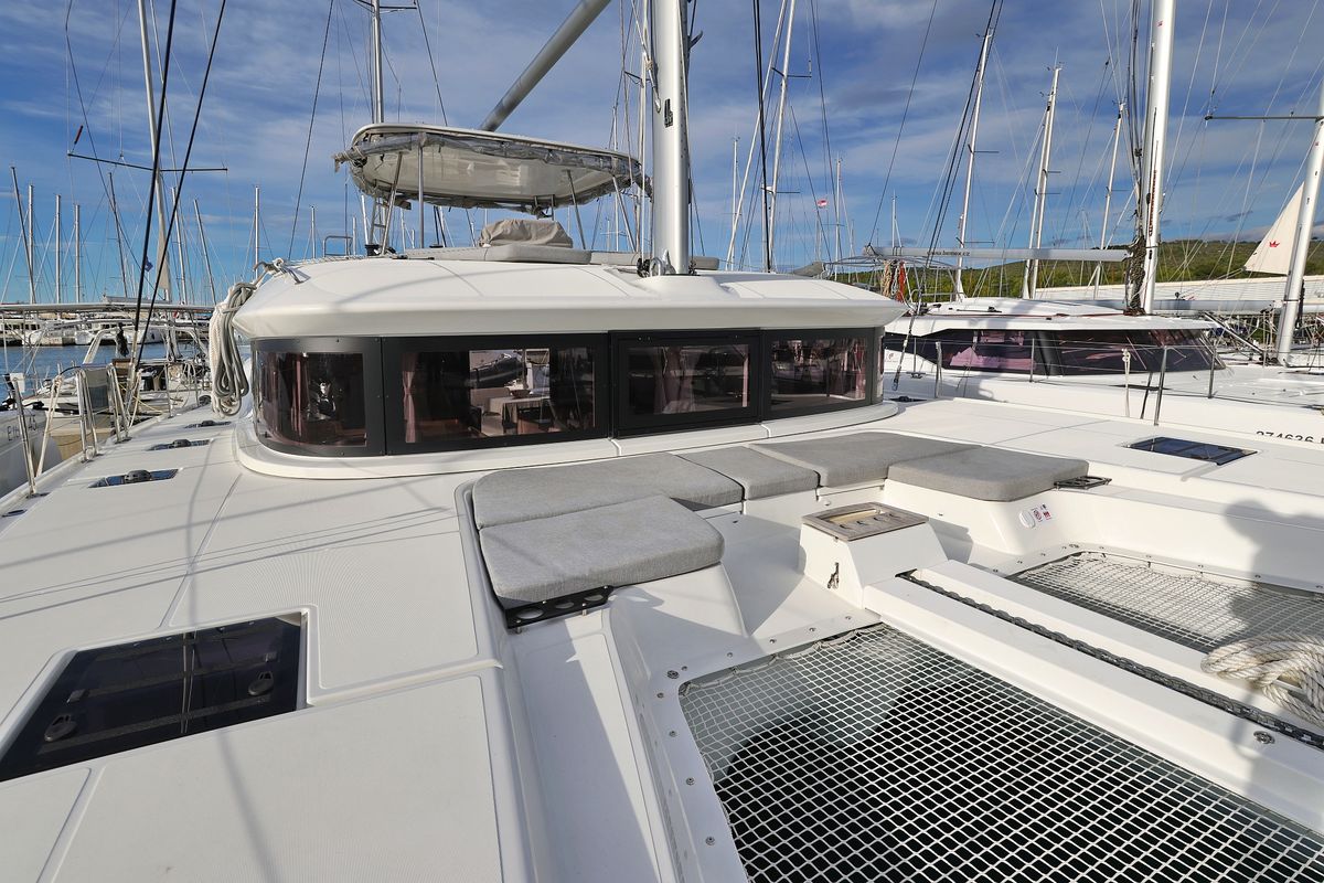 Deck of ZARATHUSTRA, a Lagoon 51 catamaran at Općina Sukošan, Croatia