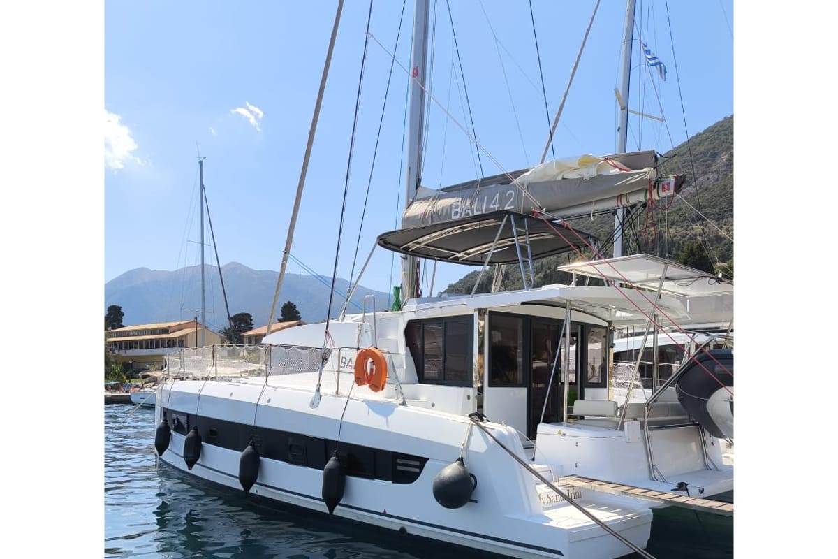 My Santa Irini, a Bali 4.2 catamaran at Municipal Unit of Ellomenos, Greece