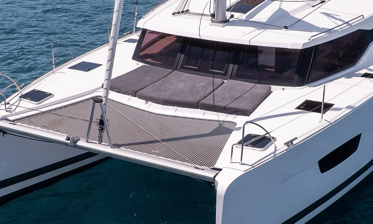 Portofino, a Fountaine Pajot Isla 40 catamaran at Fethiye, Turkey