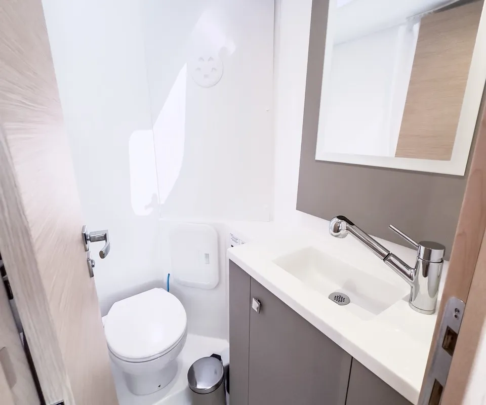 Portofino, a Fountaine Pajot Isla 40 catamaran at Fethiye, Turkey