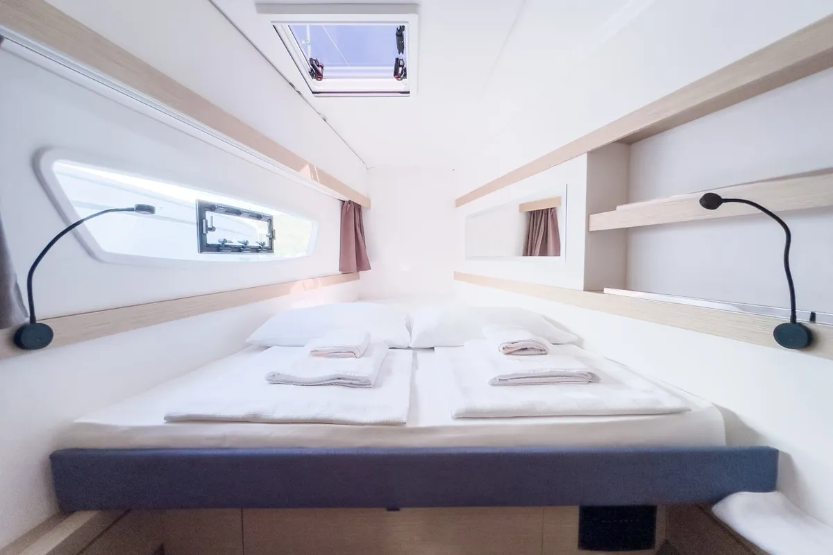 Portofino, a Fountaine Pajot Isla 40 catamaran at Fethiye, Turkey