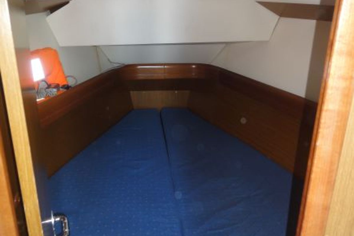 Cabin on Celeste, a Jeanneau Sun Odyssey 36i sailboat at Lavreotiki Municipal Unit, Greece