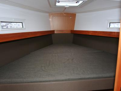 Cabin on Ventus, a Bavaria Cruiser 41S sailboat at Heiligenhafen, Germany