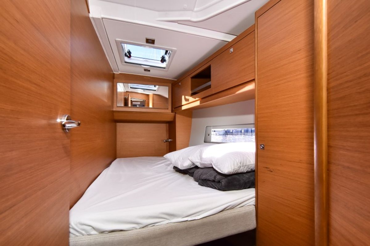 Cabin on La Familia, a Dufour 470 sailboat at Zadar, Croatia