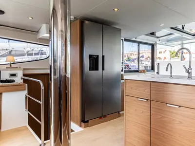 Galley of Enea, a Bali 4.6 catamaran at Tonnarella, Italy