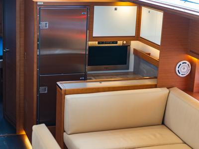 Galley of Vanessa, a Dufour 530 sailboat at Olbia, Italy