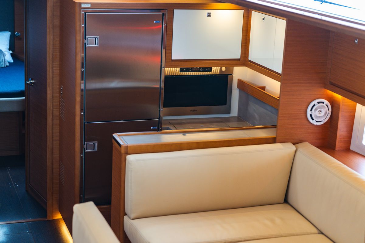 Galley of Vanessa, a Dufour 530 sailboat at Olbia, Italy