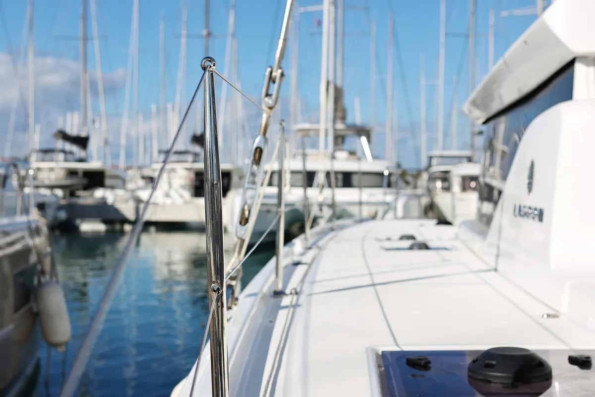 Exterior view of HASTA LA VISTA, a Lagoon 46 catamaran at Općina Sukošan, Croatia
