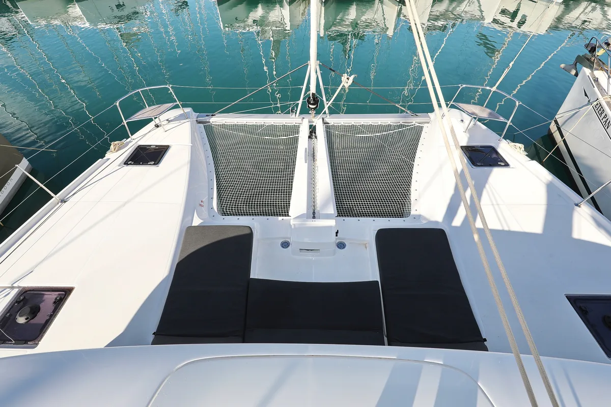 Deck of HASTA LA VISTA, a Lagoon 46 catamaran at Općina Sukošan, Croatia