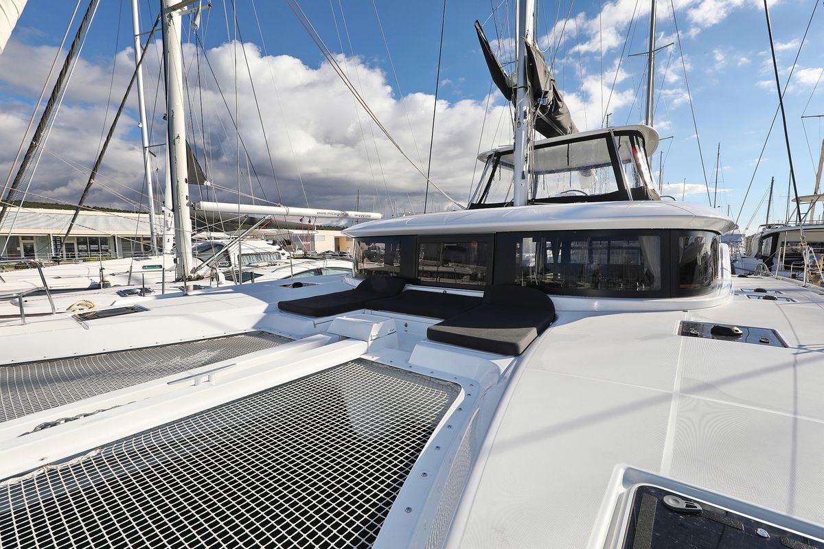 Deck of HASTA LA VISTA, a Lagoon 46 catamaran at Općina Sukošan, Croatia