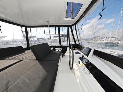 Cockpit of HASTA LA VISTA, a Lagoon 46 catamaran at Općina Sukošan, Croatia