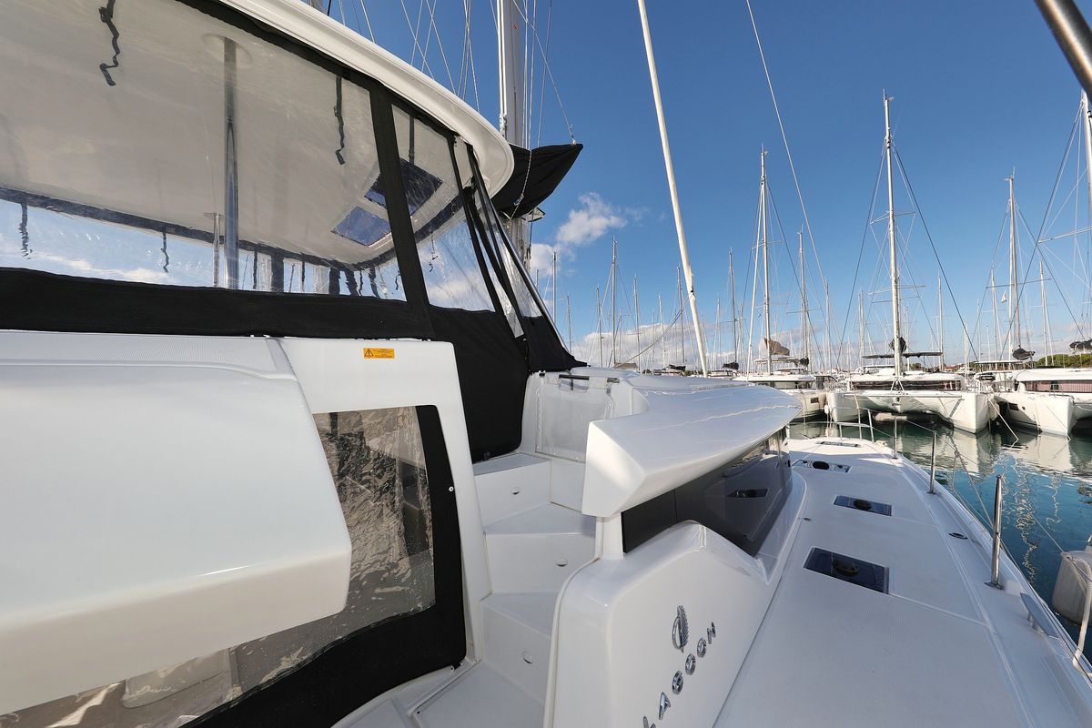 Exterior view of HASTA LA VISTA, a Lagoon 46 catamaran at Općina Sukošan, Croatia