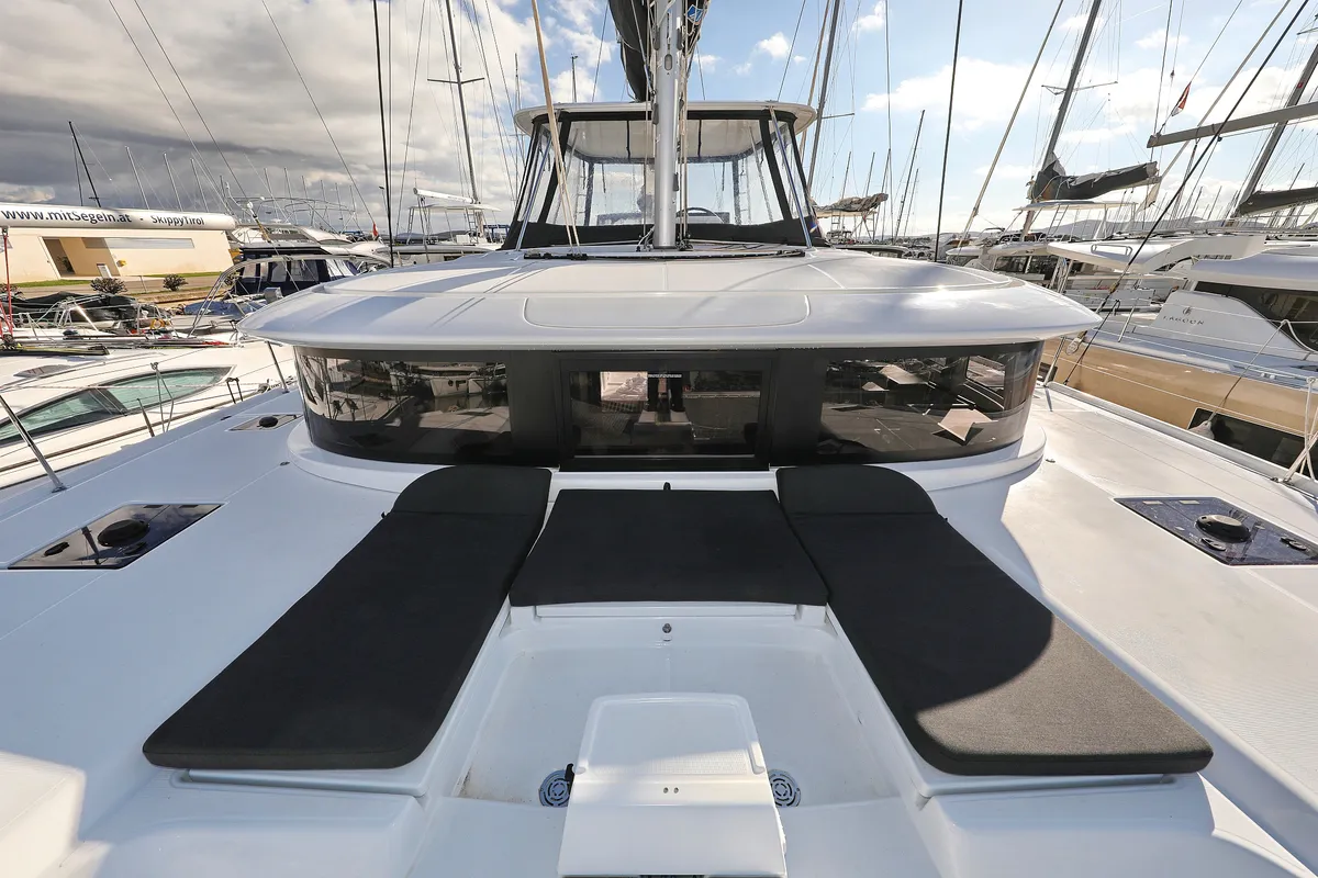 Deck of HASTA LA VISTA, a Lagoon 46 catamaran at Općina Sukošan, Croatia
