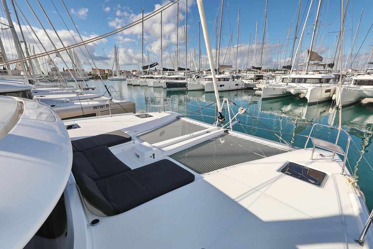 Deck of HASTA LA VISTA, a Lagoon 46 catamaran at Općina Sukošan, Croatia