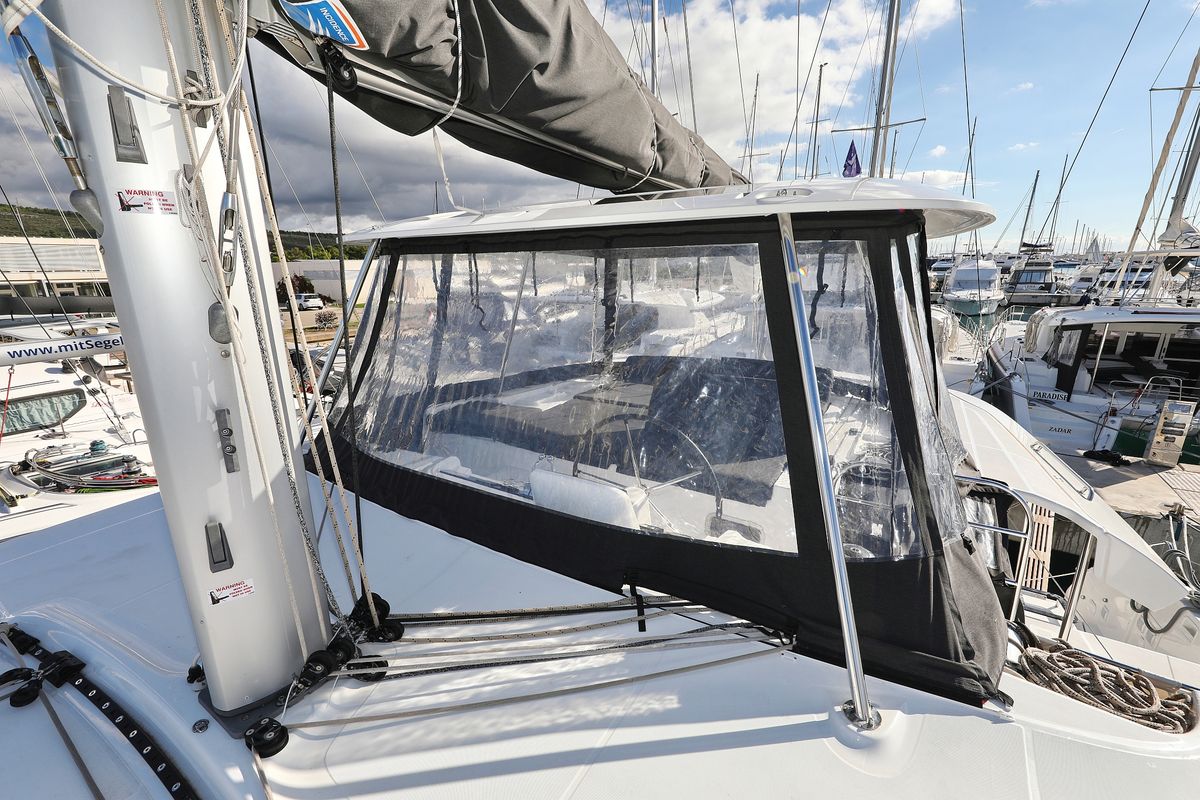 Exterior view of HASTA LA VISTA, a Lagoon 46 catamaran at Općina Sukošan, Croatia