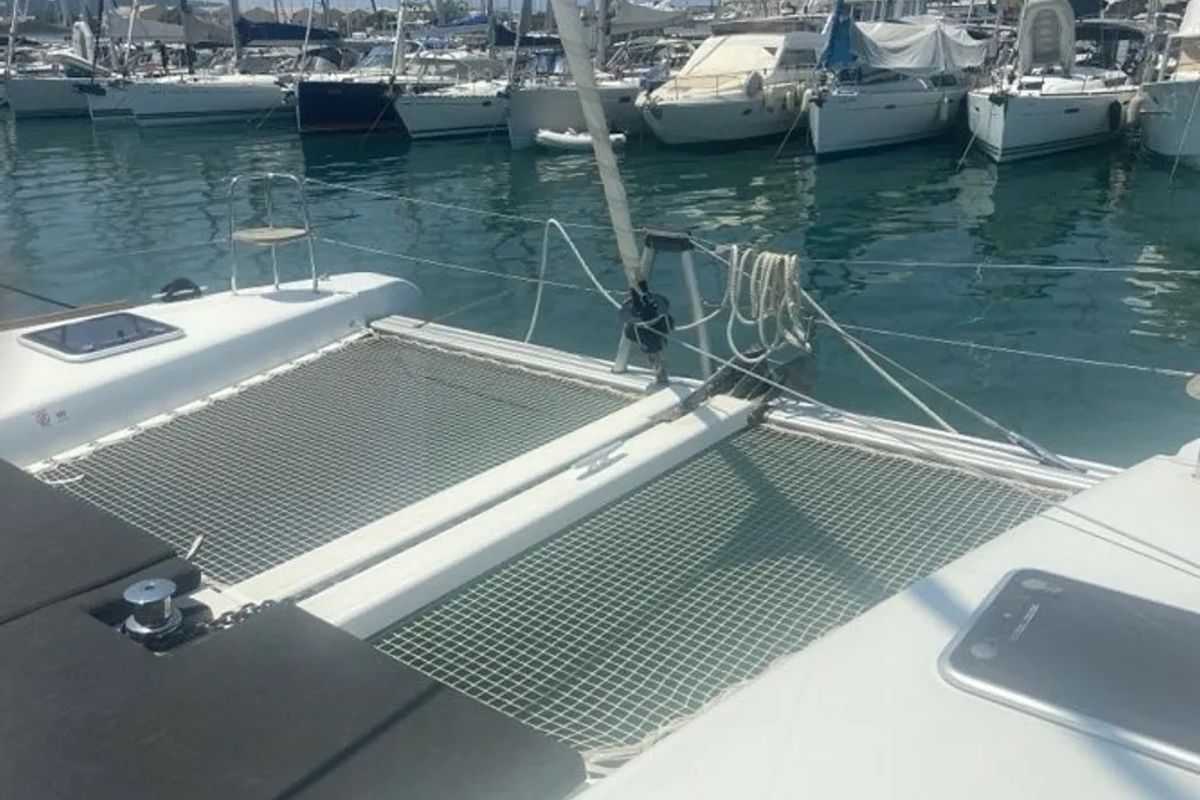 Deck of Maresueno, a Lagoon 40 catamaran at Municipal Unit of Lefkada, Greece