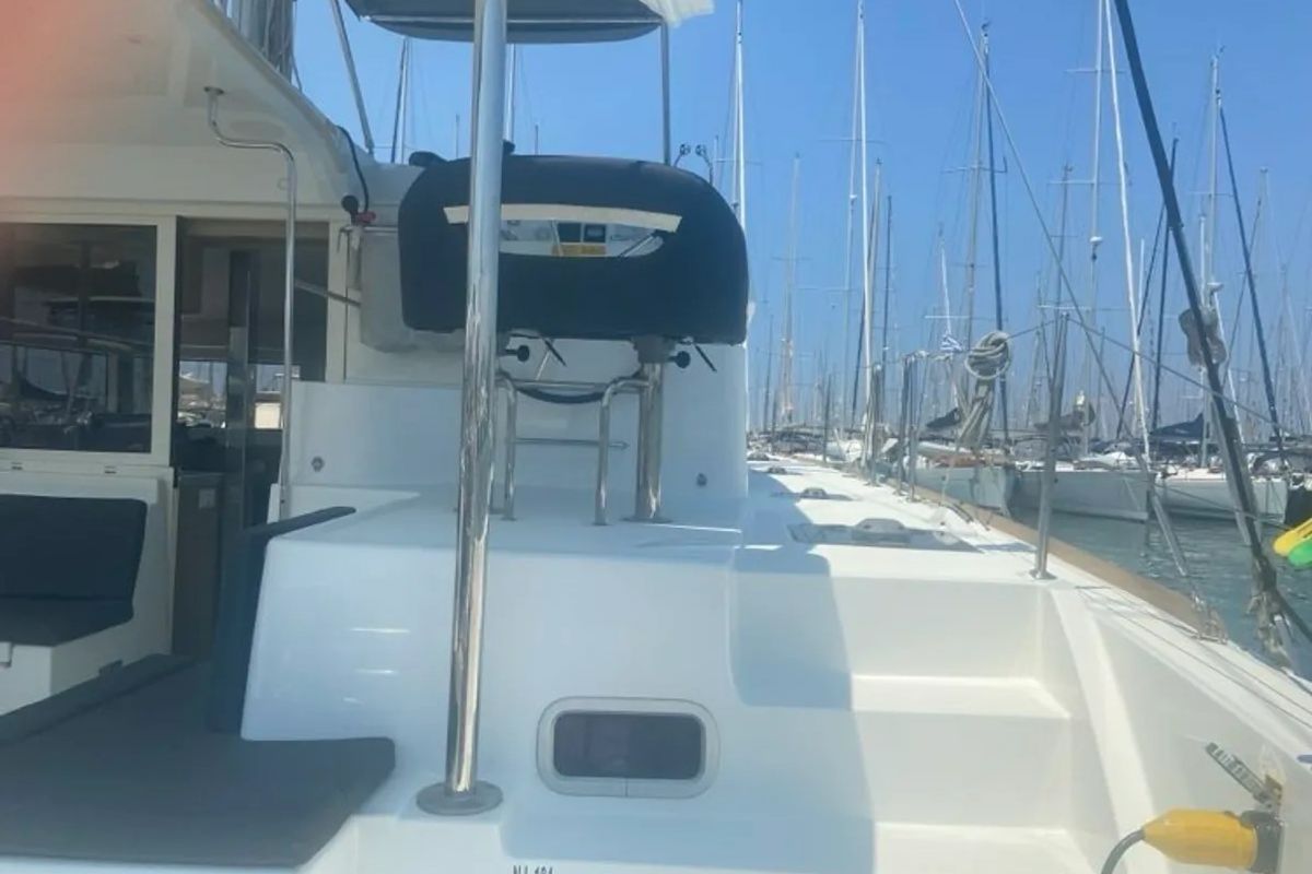 Deck of Maresueno, a Lagoon 40 catamaran at Municipal Unit of Lefkada, Greece