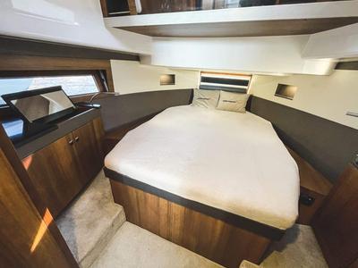 Cabin on Sirina, a Northman 1200 motorboat at Sztynort, Poland